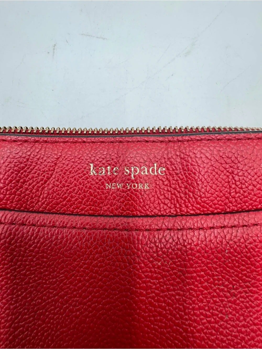 Kate Spade New York Red Pebbled Leather Crossbody Shoulder Bag Purse Dust Bag